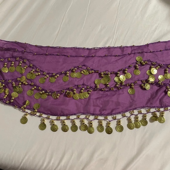 Purple Belly Dance Hip Scarf - Picture 4 of 5